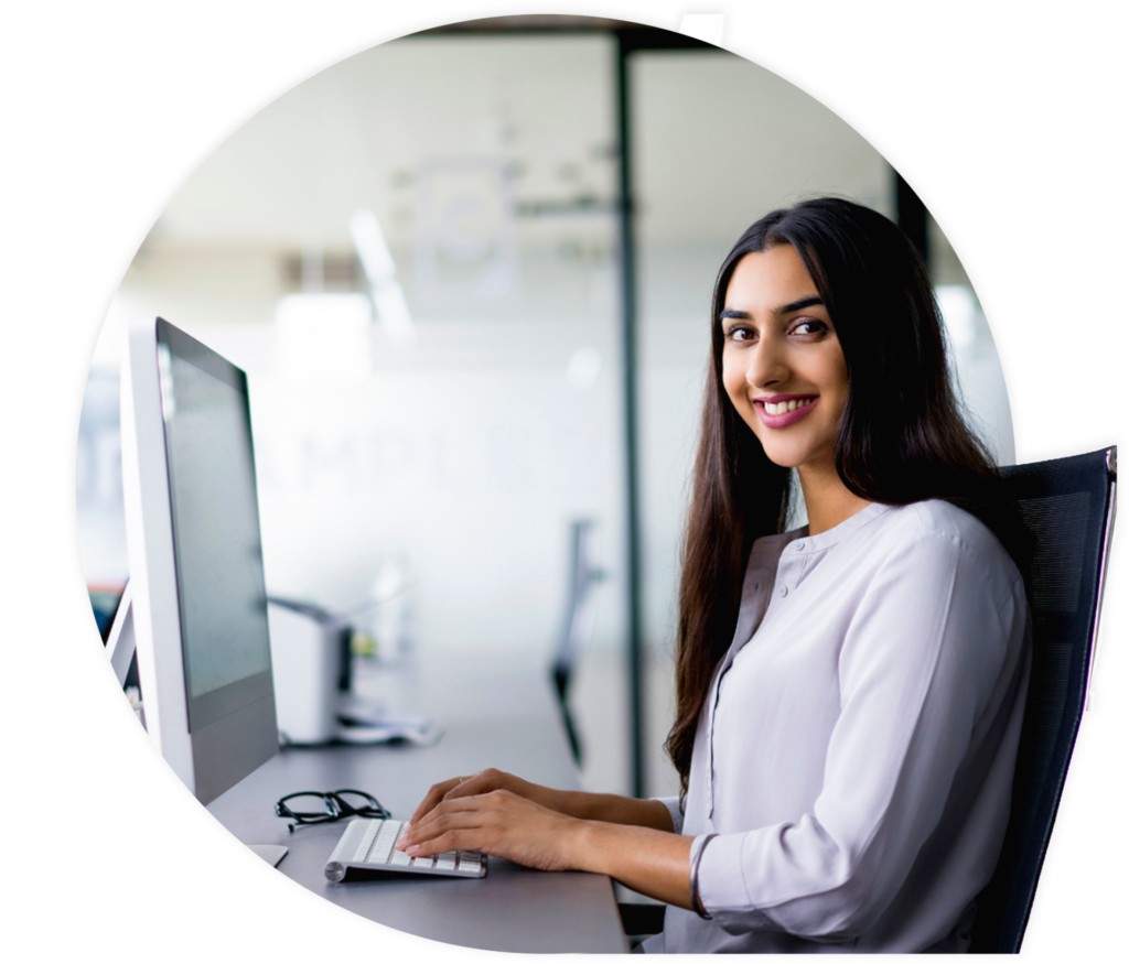 Young Asian Woman Suit Sitting Desk Office Using Smartphone 1 (4)